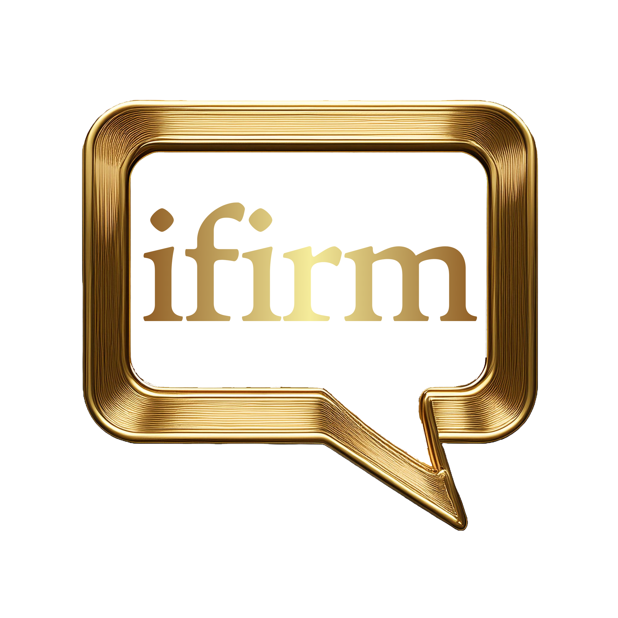guldchatifirmRight Guld chatboble med ifirm skrevet i